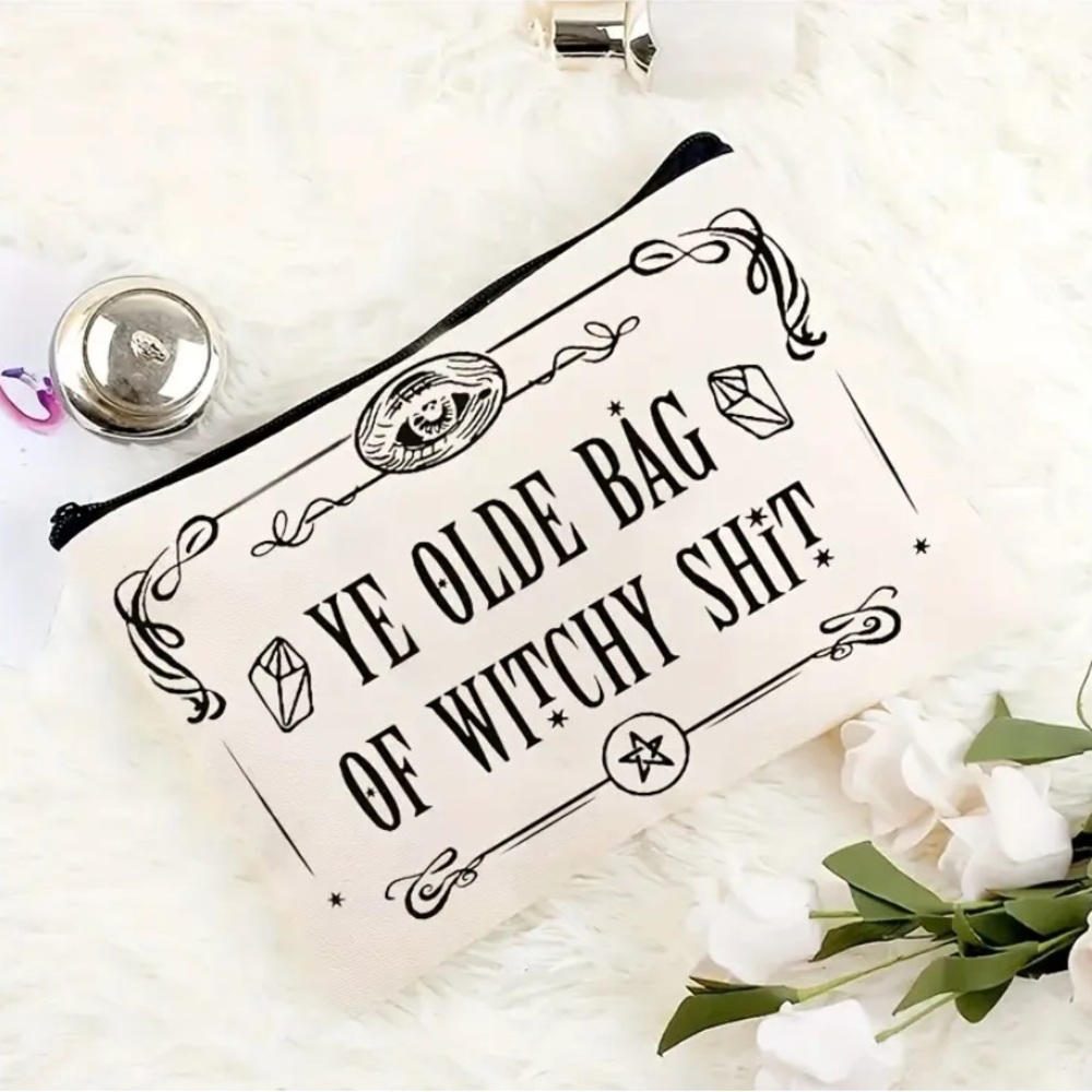 Funny Pouch Makeup bag Ye Olde Bag or Witchy
